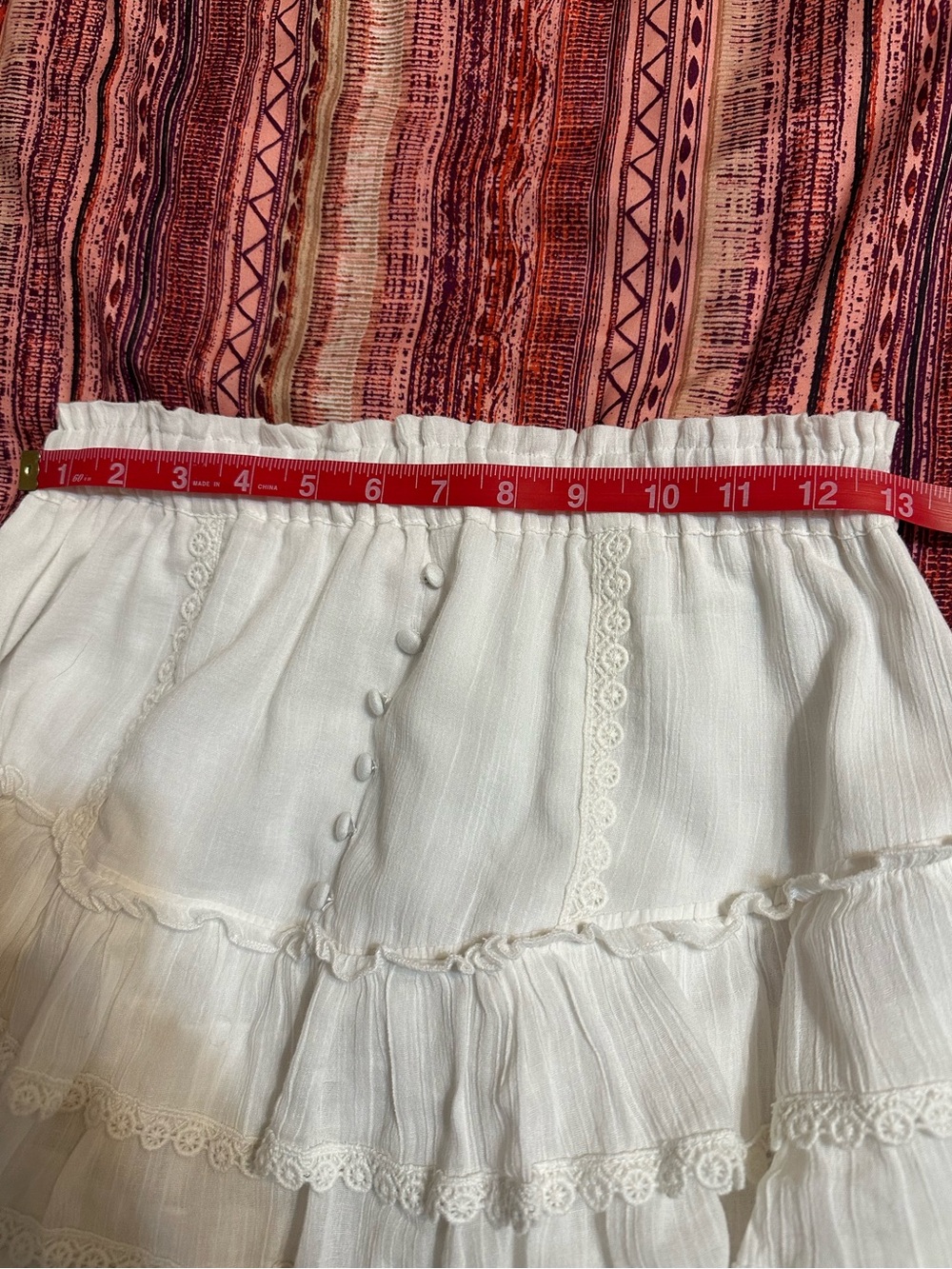 Amy Jane London Anastasia White Tiered Eyelet Ruffle Midi Skirt S Cottagecore - Picture 11 of 13